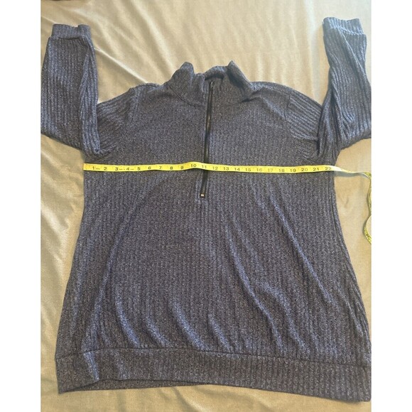 Women’s Torrid BLUE Ribbed 3/4 Zip Long Sleeve Knit Top Sz 2X - Picture 7 of 8